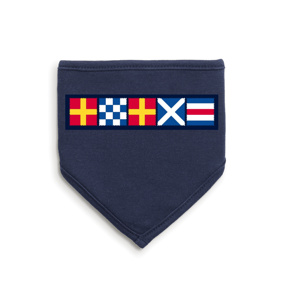 White/Nautical Navy Bib