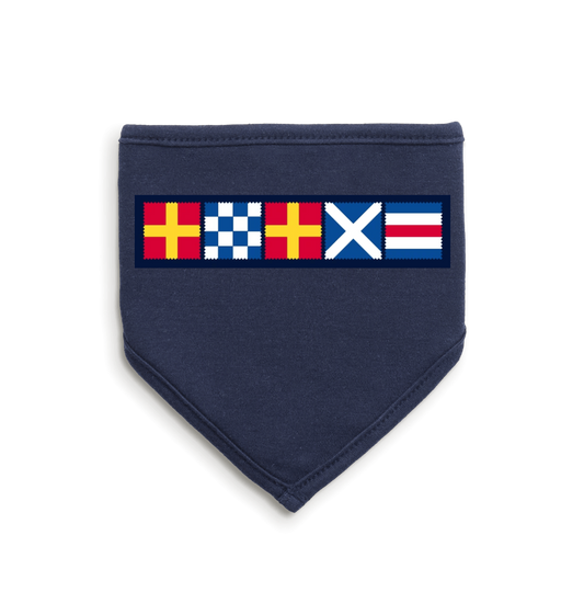 White/Nautical Navy Bib