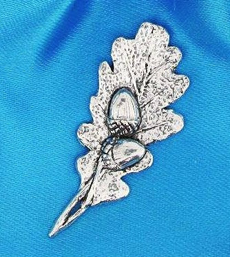 Oak Leaf and Acorns Pin Badge