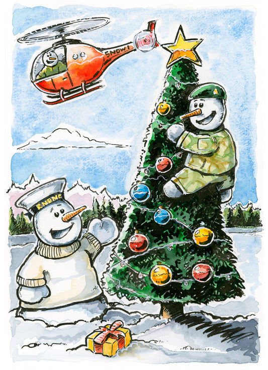 Christmas Card - Decorating the tree